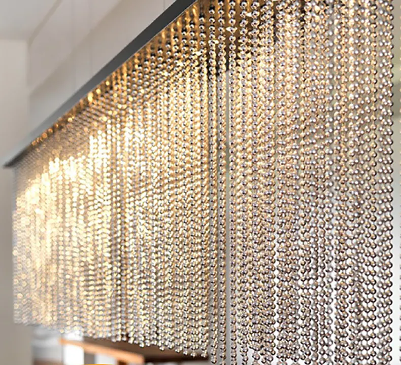 wholesale custom size luxury metal bead curtains/string ball chain room dividers decorate door beaded curtain