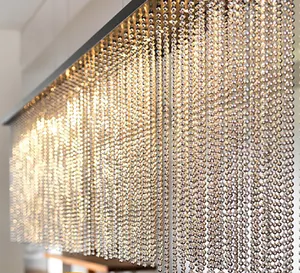 Großhandel kunden definierte Größe luxuriös Metall Perlen gardinen/String Kugel Kette Raumteiler dekorieren Tür Perlen Vorhang