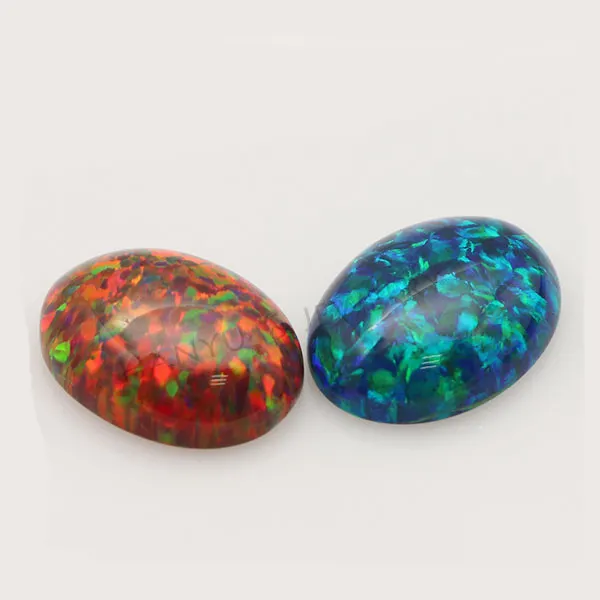 Rote Perlen Synthetischer Opal Made in China Opal stein mit flachem Rücken