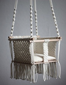 Macrame เปลญวนแกว่งทารก | | แข็งแรงและทนทาน | ทำด้วยมือ - Product Image 4