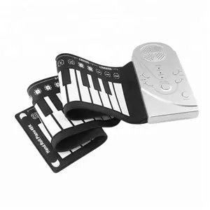 Roll up piano portatile 49 chiave morbido elastico elettronico tastiera musicale pianoforte built-in altoparlante per i principianti regalo