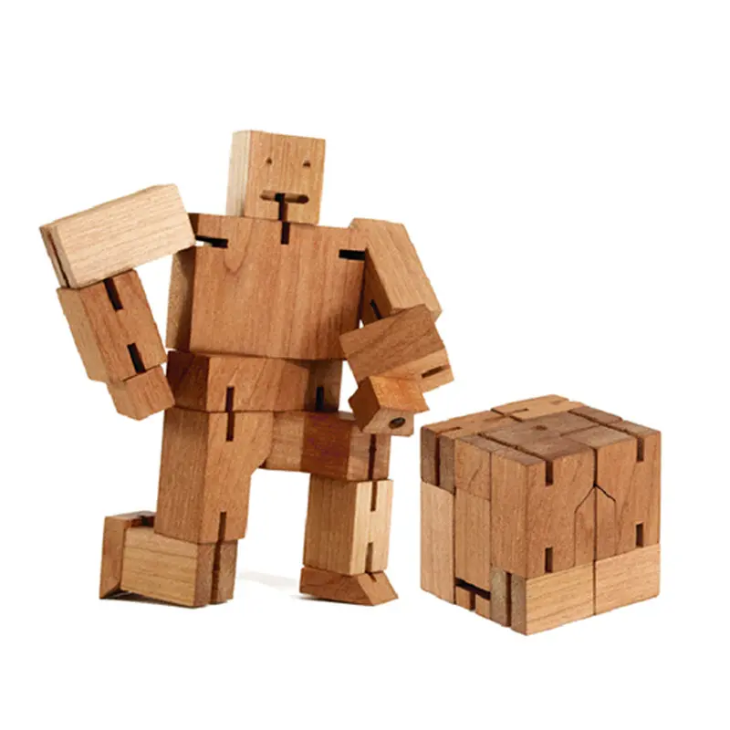 Hout kleurrijke cube PVC tas robot