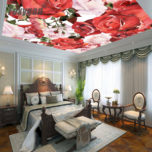 <span class=keywords><strong>Peinture</strong></span> de roses en PVC extensible, dessins d'art pour décoration de <span class=keywords><strong>plafond</strong></span>, <span class=keywords><strong>plafond</strong></span> en plastique imprimé 3D - Product Image 1