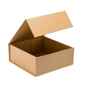 Wholesale brown natural kraft material cardboard paper magnetic hamper packaging gift box