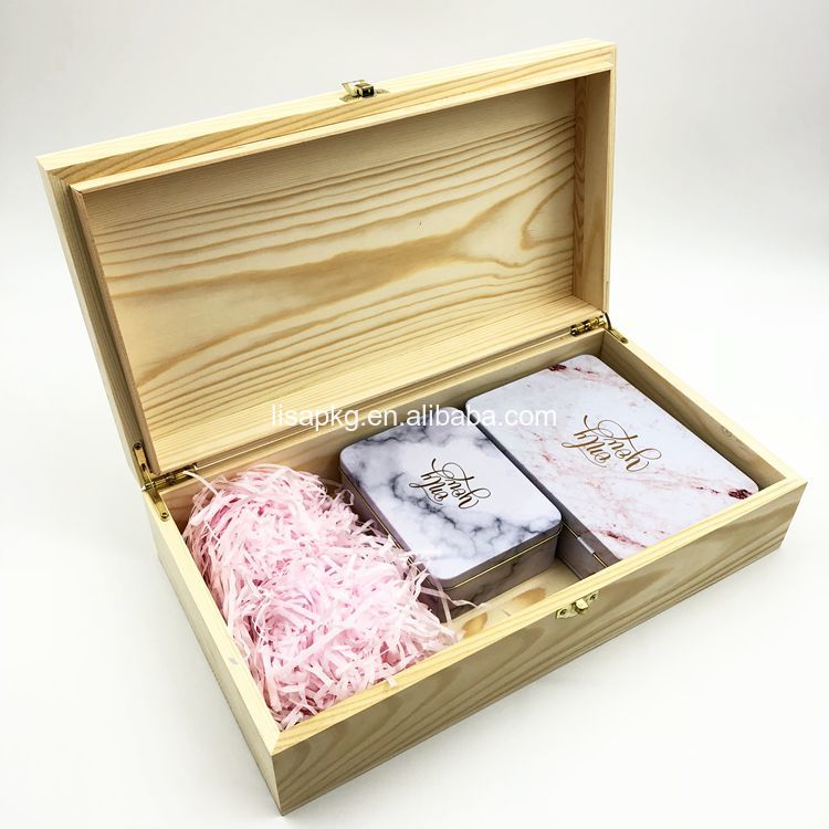 Деревянная коробка с откидной крышкой и логотипом на заказ