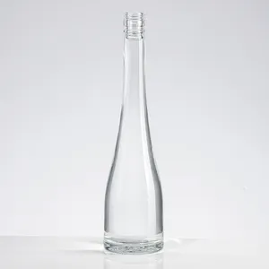 275毫升丝绸嘴长脖子流线玻璃水瓶为葡萄酒和橄榄油水晶透明简单光滑薄底