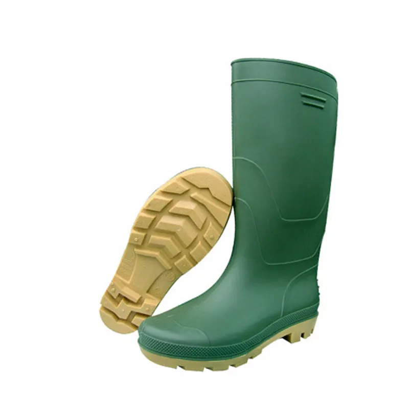 PVC Men Industry Safety Rain Boots  Green Color Gumboots 2015