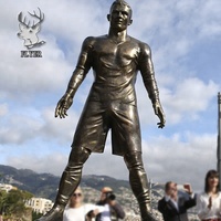 Statue de joueur de football, en bronze, taille de vie, 1 pièce