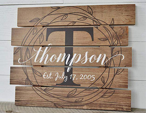 Personalizada <span class=keywords><strong>nombre</strong></span> de familia signo de madera monograma madera 15x18 - Product Image 1