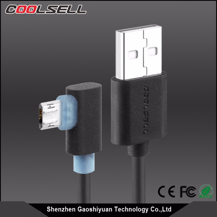 Usb 2.0 А мужской направо 90 град. угол микро B USB кабель