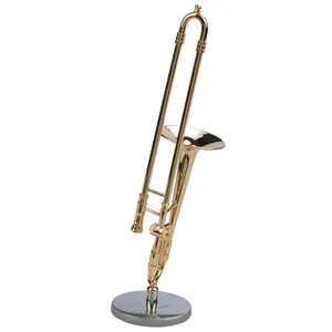 Oro mini strumenti musicali per souvenir mini trombone