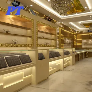 Luxe Gold Shop Interieur Meubels Ontwerp Ideeën Laatste Sieraden Showroom Ontwerp