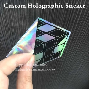 Custom Hologram Cubic Vinyl <strong>Sticker</strong>,3D Effect <strong>Printable</strong> Holographic Logo <strong>Stickers</strong> - Product Image 3