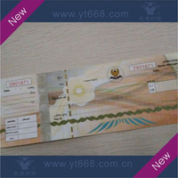 Billets thermiques personnalisés anti-contrefaçon pour concerts, cartes fantaisie en carton pour affiches promotionnelles