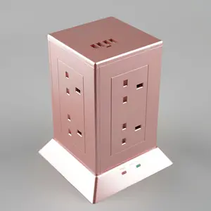British Tower Socket Malaysia BS Socket with 1.5M Cable & USB with 13A Fused Plug Top Tower Socket