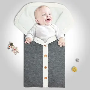 Mimixiong 100% 亚克力信封婴儿推车针织睡袋婴儿平纹细布