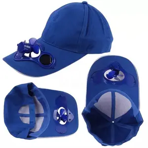 wholesale custom fan cap 6 panel sport cap with solar powered fan