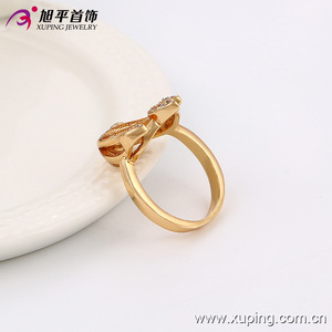 13640 Xuping 18K color oro original anillo lleno de micro estrás blancos en forma de flamas de fuego para mujer - Product Image 4