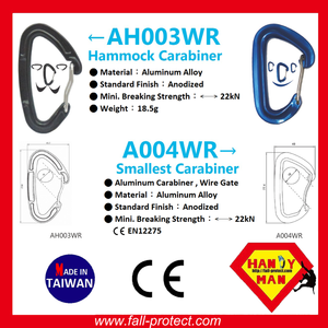 Light Compact Easy Carry Wire Gate Climbing Safety Aluminum Carabiner With CE - Product Image 3