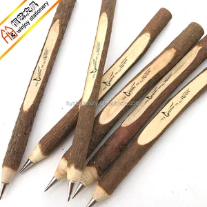 1 रंग लोगो Silkscreen टहनी बॉल पेन प्राकृतिक लकड़ी टहनी बॉल पेन पेड़ की टहनी गेंद बिंदु कलम