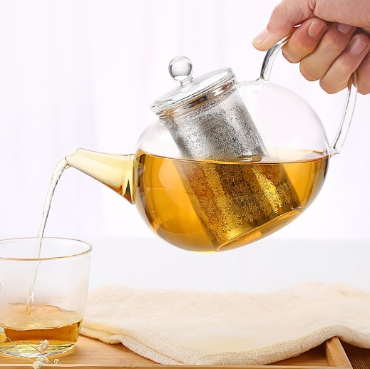 transparent coffee pot heat resistant glass teapot with infuser