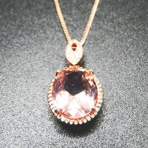 <span class=keywords><strong>Saphir</strong></span> <span class=keywords><strong>rose</strong></span> Morganite <span class=keywords><strong>Pendentif</strong></span> Pour Femmes Réel 925 Colliers en Argent Sterling Nouveaux Bijoux - Product Image 2