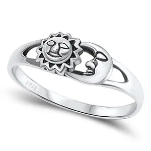 Модные дизайнерские кольца из стерлингового серебра 925 пробы, солнце и луна, оптовая продажа