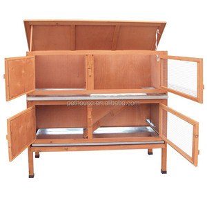 Gabbia per Conigli a <span class=keywords><strong>2</strong></span> Piani in Legno di Abete Cinese, Casa per Animali Domestici - Product Image 3