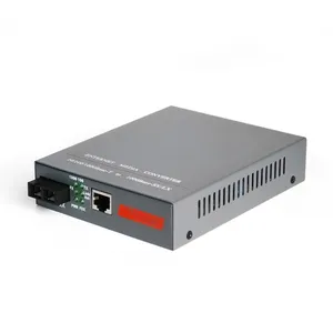 10/100/1000 Mbps HTB-GS-03 단일 모드 듀얼 파이버 광섬유 RJ45 미디어 컨버터