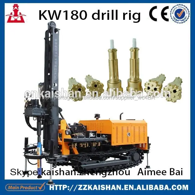 Kw180 hidráulico máquina da broca / água de poço de perfuração rig macine hidráulicas de lagartas montado