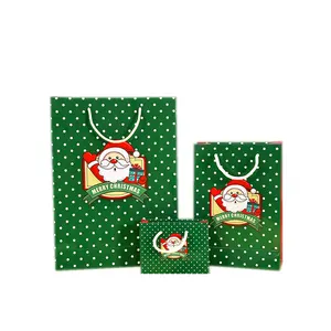 Verde reutilizable plegable musical de Navidad bolsas de regalo a granel