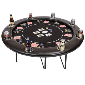 Table de poker de <span class=keywords><strong>jeu</strong></span> avec pieds en métal pliables, tissu de <span class=keywords><strong>jeu</strong></span> rapide et grands porte-gobelets - Product Image 5