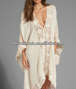Lunatique caftan robe pour les femmes, coton blanc robe décontractée.( cf30002) - Product Image 1
