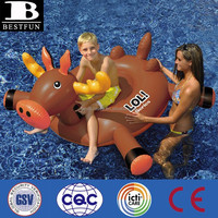 Flotteur de piscine gonflable géant personnalisé en forme de mors, en PVC durable, radeau de natation en forme d'animal, île flottante pour adultes