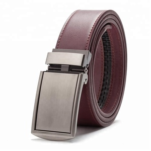 Ceinture en cuir à cliquet pour hommes, 3.5cm de large, couleur marron noir - Product Image 1