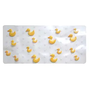 Moozi baby cartoon shower mat kids decor curved pvc bath mat