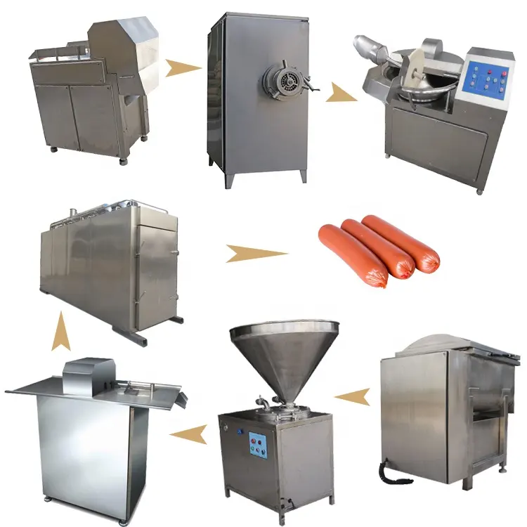 Automatico linea di produzione di salsiccia macchina per fare salsiccia linea che fa la macchina salsiccia saucage fumo forno