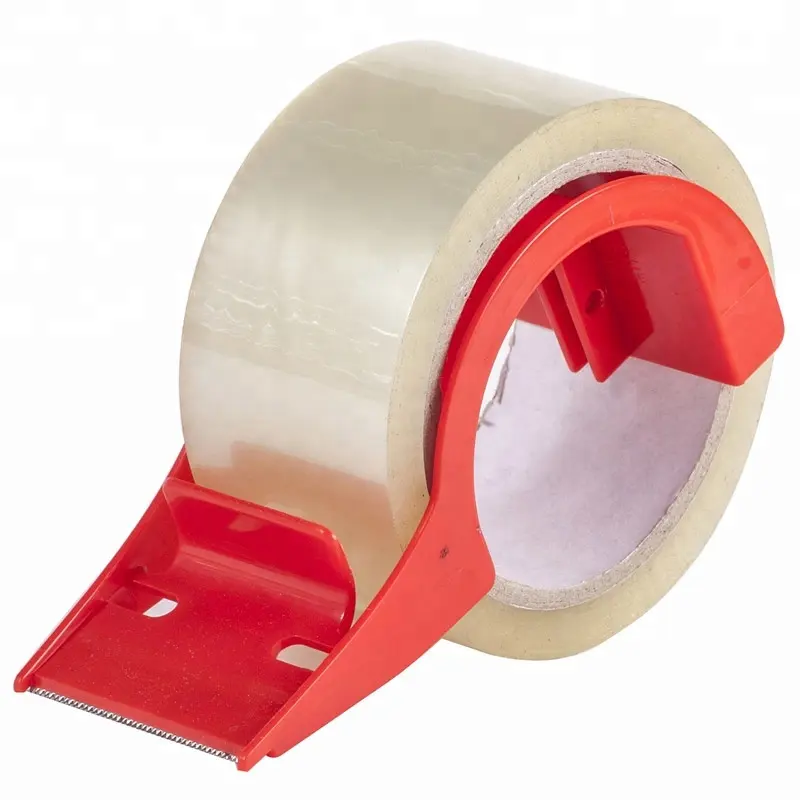 テープロール付き卸売シンプル2インチ赤いプラスチック包装テープディスペンサー