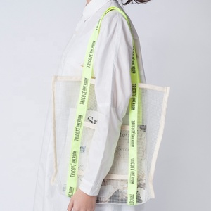 Thể Thao Lớn Bơi Nhà Máy Thiết Kế Thời Trang Heavy Duty Nylon Vải Màu Trắng 500 Cái Lưới Bãi Biển Lưu Trữ Duffel Bag - Product Image 5