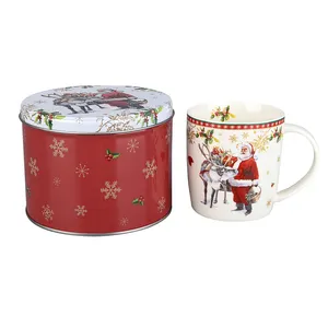 ODM 11oz red cartoon cup dream mug gift set Christmas ceramic mugs