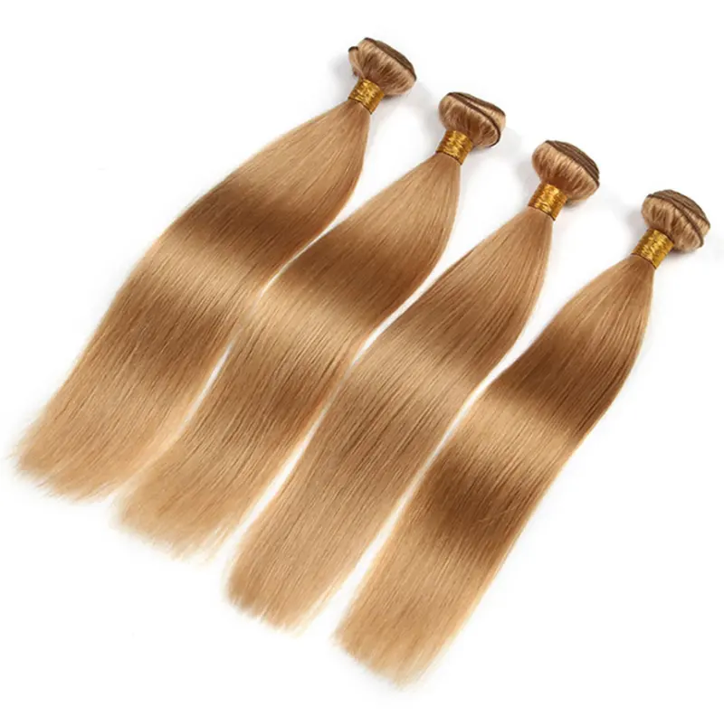 Indische Reine haar farbe 27 Honig blonde gerade menschenhaar weben 300 gramm Lot