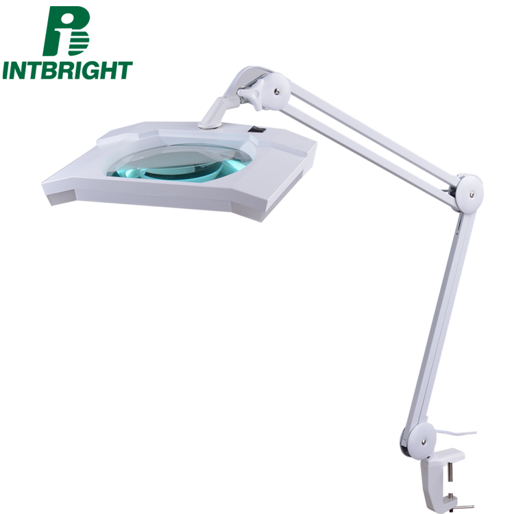 9002LED 7.5 "X 6.2" blanc 3 dioptrique Intbright Rectangulaire LED Loupe Lampe avec pince du visage spa accueil