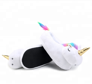 Hot Selling Eenhoorn Slippers/Schattige Pluche Dier Led Eenhoorn Licht Up Slippers - Product Image 3