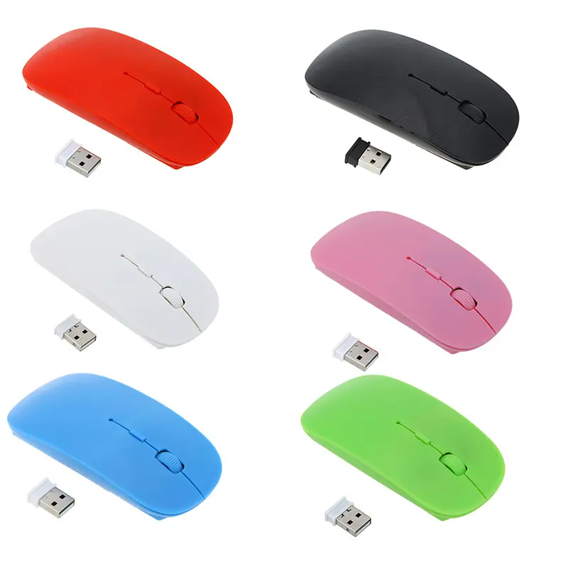 Low Price Gaming Mouse 2.4G Optical Thin Slim Optical colorful Rechargeable mouse Wireless For Laptop Tablet pc