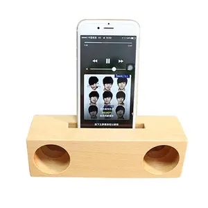 Innovative Bamboo Wood Mobile Phone Sound Amplifier Stand Holder Cell Phone Stand Wooden Support With Sound Amplifier
