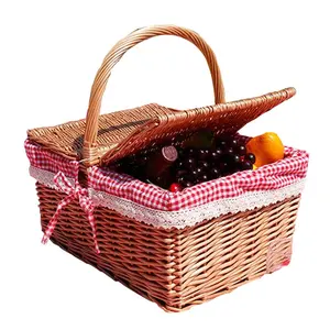 Online Winkelen Bruiloft Decoratie Gift Opslag Rieten Picknickmand Set