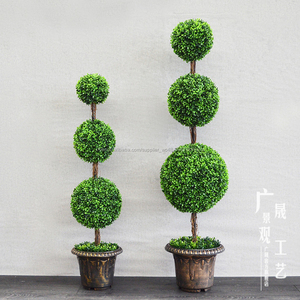 150 cm 125 cm Hauteur <span class=keywords><strong>Bonsai</strong></span> Artificiel <span class=keywords><strong>Buis</strong></span> Artificiel Triple Balle Topiaire Arbres UV En Pot De Plantes - Product Image 1