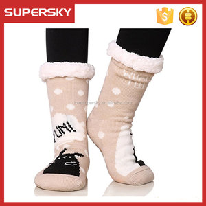 T328 calzini di <span class=keywords><strong>lana</strong></span> da <span class=keywords><strong>donna</strong></span> calzini invernali addensati caldi calzini a pantofola lavorati a maglia da casa - Product Image 2