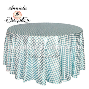 100 poliéster no tejido bordado mantel a cuadros venta lentejuelas <span class=keywords><strong>2</strong></span> colores para el banquete de boda - Product Image 1