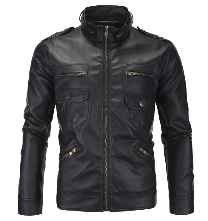 Chamarra de Piel de Borrego Pelibuey, Corte Casual y Detalles en Hombros,  Hombre |GABAM005C| – GABA